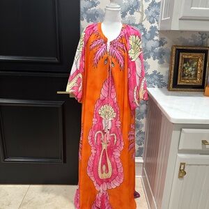 Adore Me Orange and Pink Maxi Dress